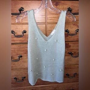 Blu Pepper Knit Tank Top - Light Green